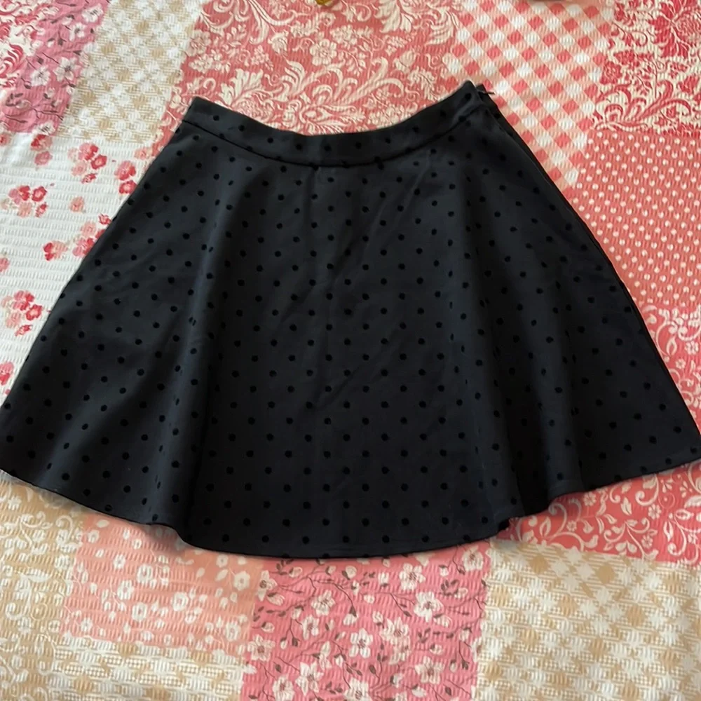 MADEWELL black Velvetdot skater mini skirt size 0 like new